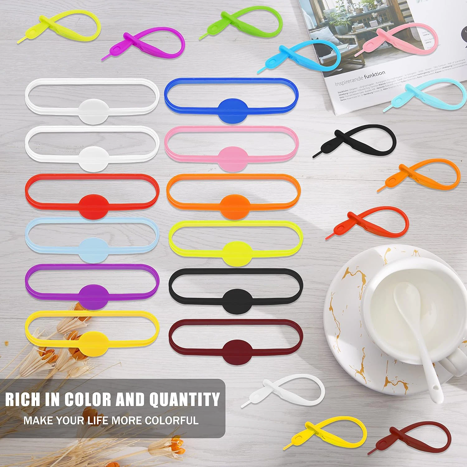 36Pcs Reusable Silicone Wine Glass Charms Drink Marker Bands Bottle Strip Tag Glass Identifiers for Bar Party Cocktail Champagne