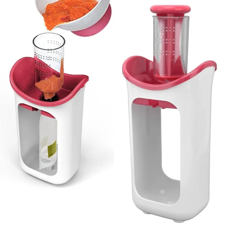 Stazione di compressione per alimenti per bambini con sacchetti di stoccaggio da 10 pezzi Dispenser per spremiagrumi per alimenti per neonati Contenitore per frutta per neonati Macinini per alimenti per bambini
