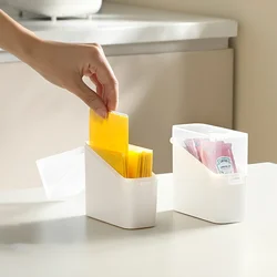 Japanese Style Tilted Transparent Lid Storage Box| Cheese Tea Coffee Storage Organizer| Small Item Classification Container