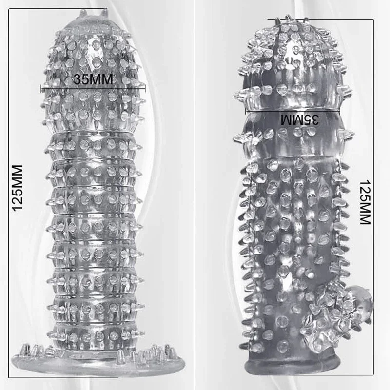 Reusable Condom Penis Extender Sleeve Screw Thread Cock Ring Dildo Sheath Condoms Delay Ejaculation Sex Toys for Men