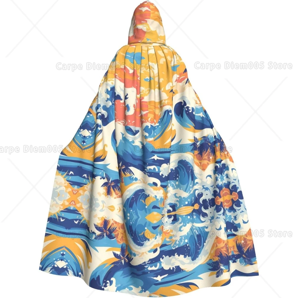 

Пляжный Мауи Гавайи Закат Морские волны Облака Принты Хэллоуин Взрослый плащ с капюшоном для вечеринок и костюмов