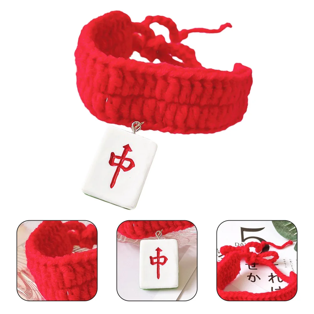 

Knitting Cat Collar Durable Comfortable Adjustable Pet Neck Ornament Winter Scarf for Small Cats Puppies Fancy Cat Collar