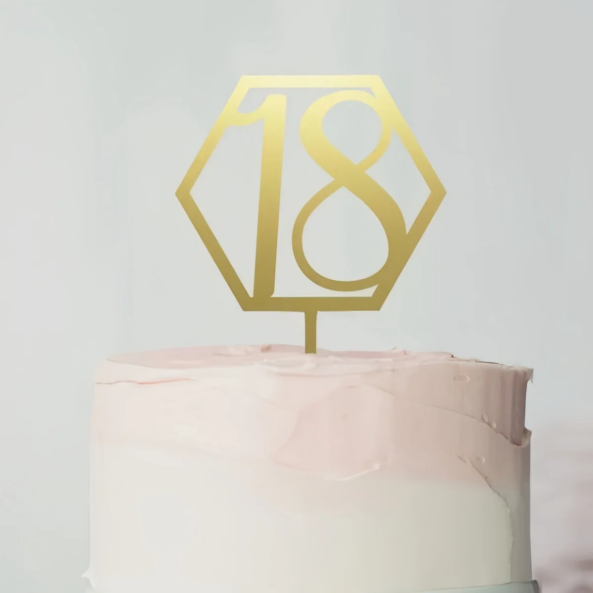 Acryl-Kuchenaufsatz zum 18. Geburtstag, elegantes Coming of Age, goldfarbener Glitzer, Party-Dekoration für Erwachsene, Feier, Kuchen, Partyzubehör – Detail 3