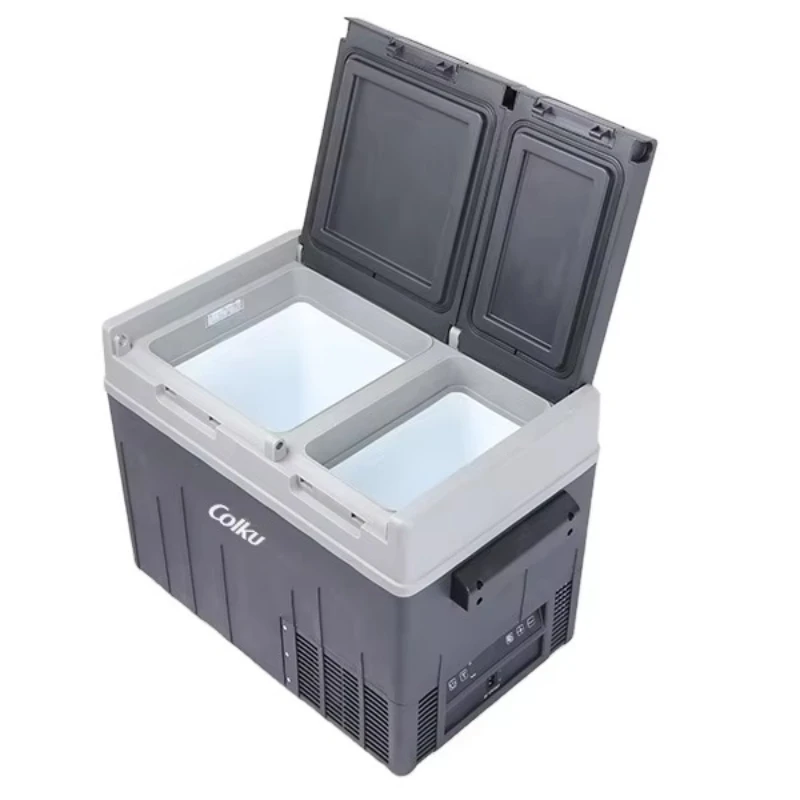 Preço de fábrica caixa refrigeradora elétrica carro 12v dupla zona geladeira 36l dupla zona caminhão geladeira para acampamento viagem ao ar livre