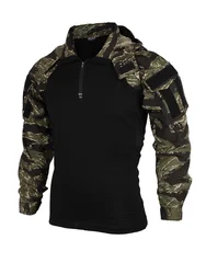 Outdoor Camping Mountaineering Training Tiger Stripes Tactical Shirt Combat Clothing Spring And Autumn Shirt Thin