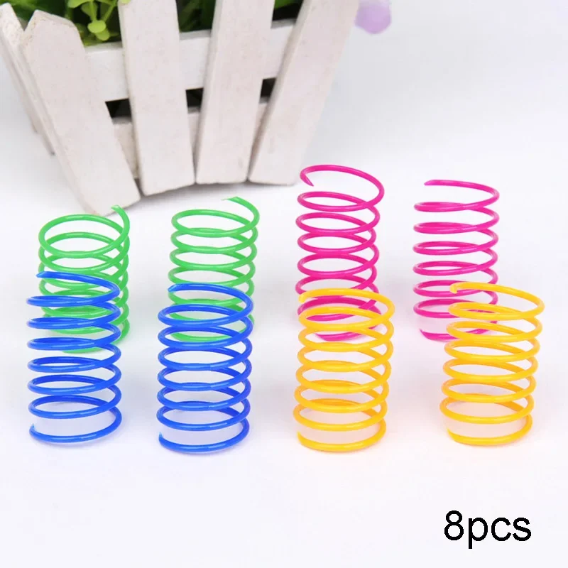 4/12PCS Kitten Coil Spiral Springs Cat Toys Interactive Gauge Cat Spring Toy Colorful Springs Cat Pet Toy Pet Products