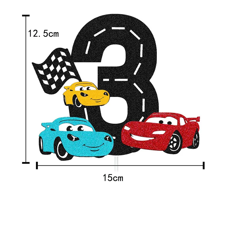 Disney McQueen Lightning Cars Happy Birthday Cake Topper Kids Baby Shower Birthday Party Decoration Baby Shower Gift Toy Supplie