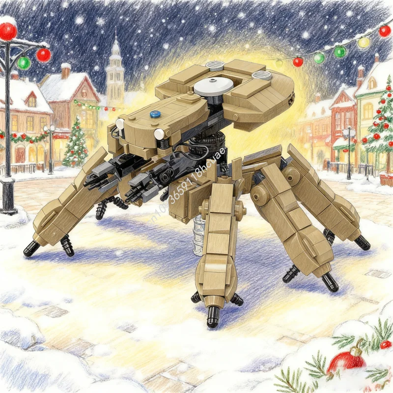 887pcs MOC Ghost The Shell Spider Tank Pictogrammen Model Bouwstenen Architectuur Speelgoed Kerstcadeaus DIY Creatief Onderwijs Idee
