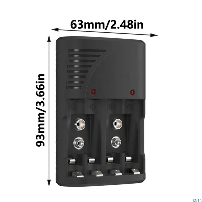 R91A Intelligente snelle batterijlader voor AA 3A 9V oplaadbare batterijen Laadstation oplaadhubs met Britse pluggen
