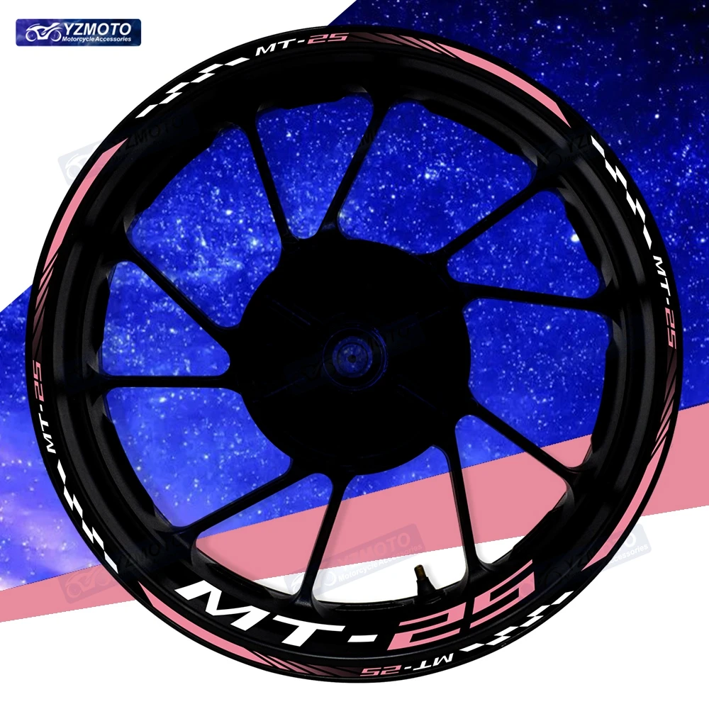 For MT-25 MT25 Motorcycle 17 Inch Front And Rear Wheel Sticker Hub Decal Modified Decorative Reflective Waterproof Rim Stickers