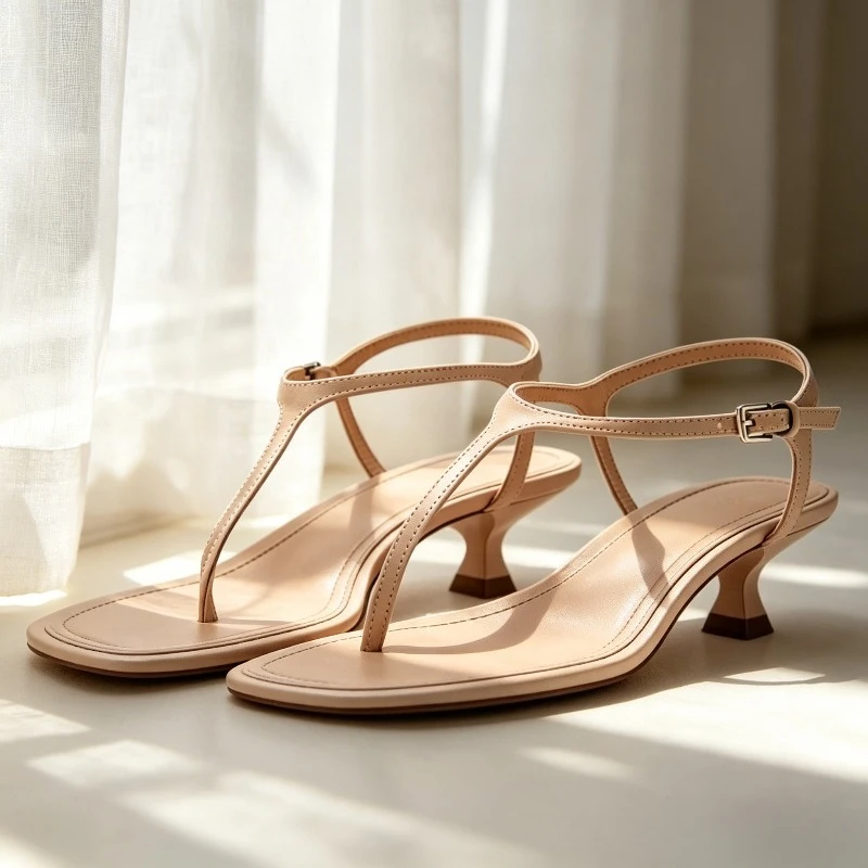 

Fashion Clip Toe Kitten Slippers Women Summer T Tied Design Beach Flip Flops for Ladies Sexy Ankle Strap Buckle Sandals Chanclas