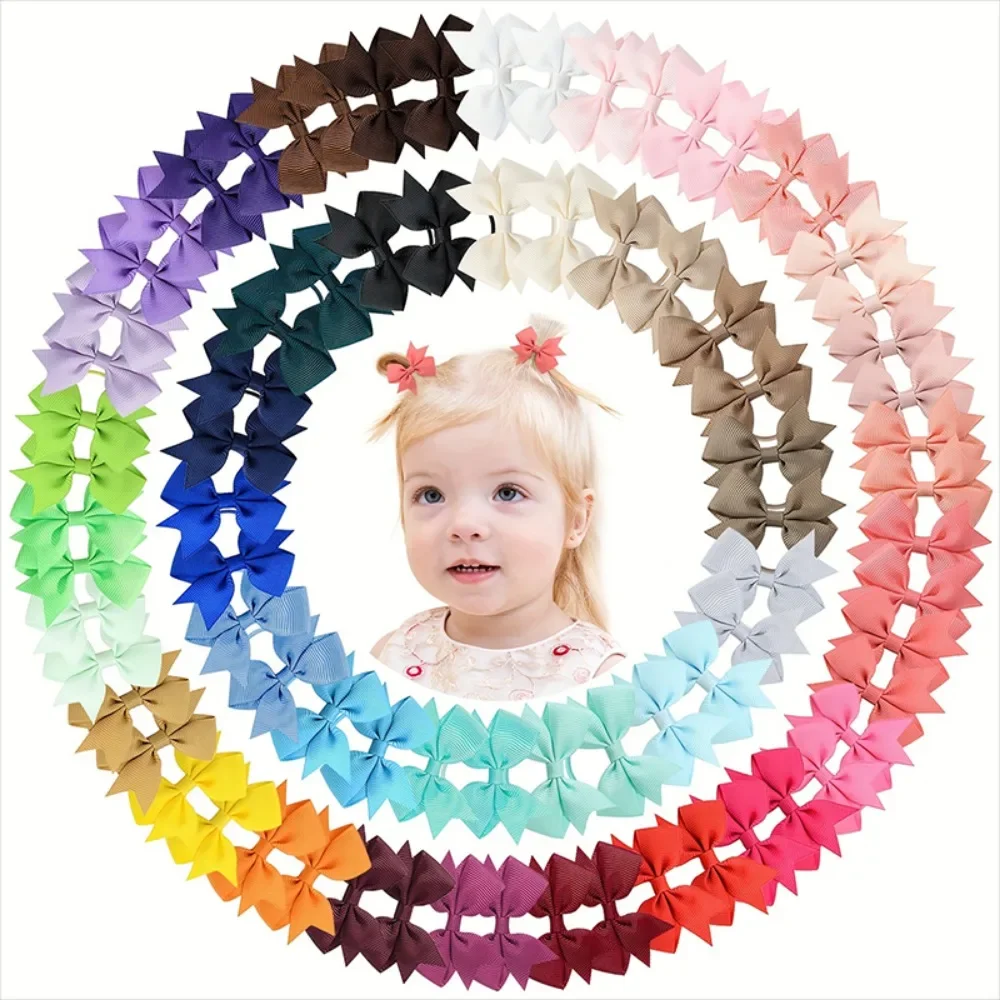 

10Pcs/lot Solid Ribbon Bowknot Hairband for Girls 2.6inch Elastic Satin HeadBand Hair Rope Headwear Hair Accessories Wholesale