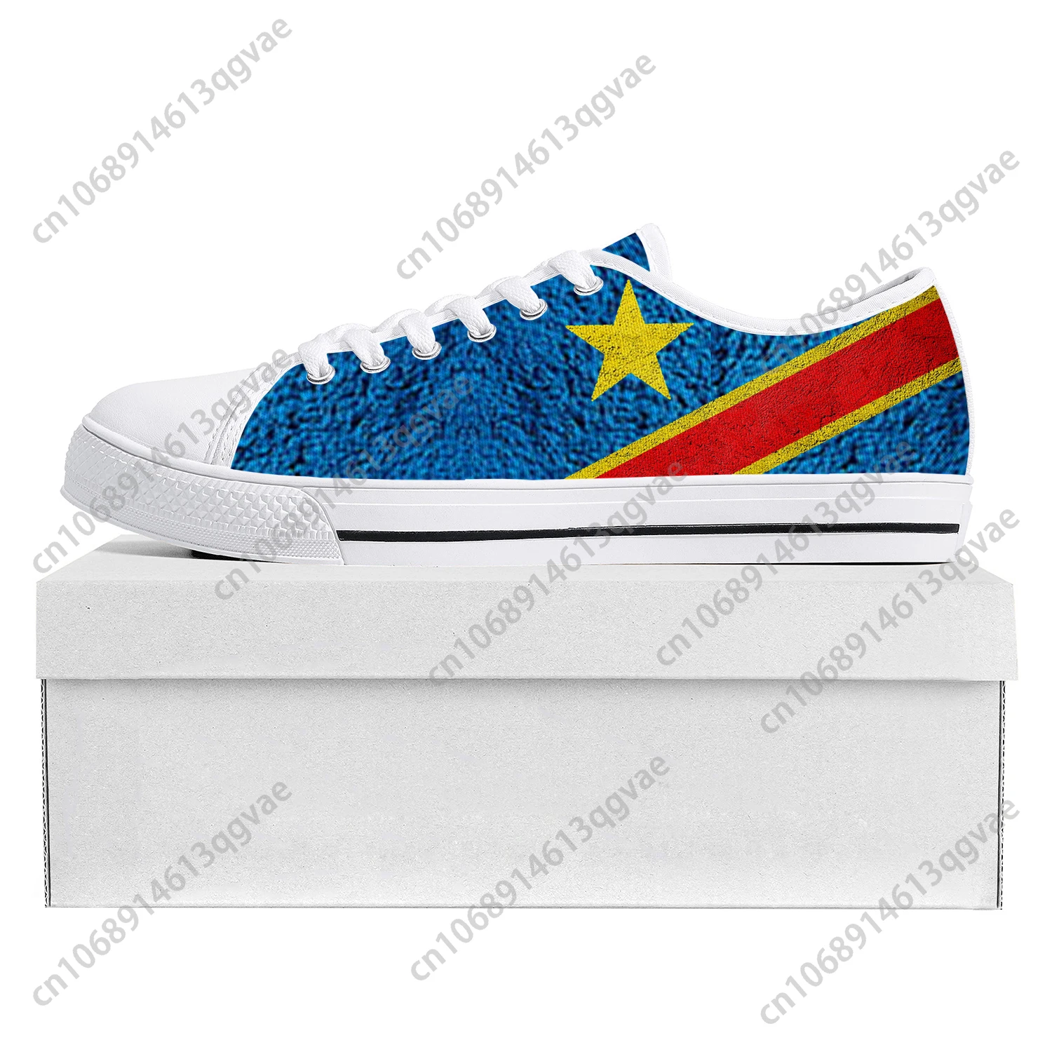 

Democratic Republic of the Congo Flag Low Top High Quality Sneakers Mens Womens Teenager Canvas Sneaker Couple Shoes Custom Shoe