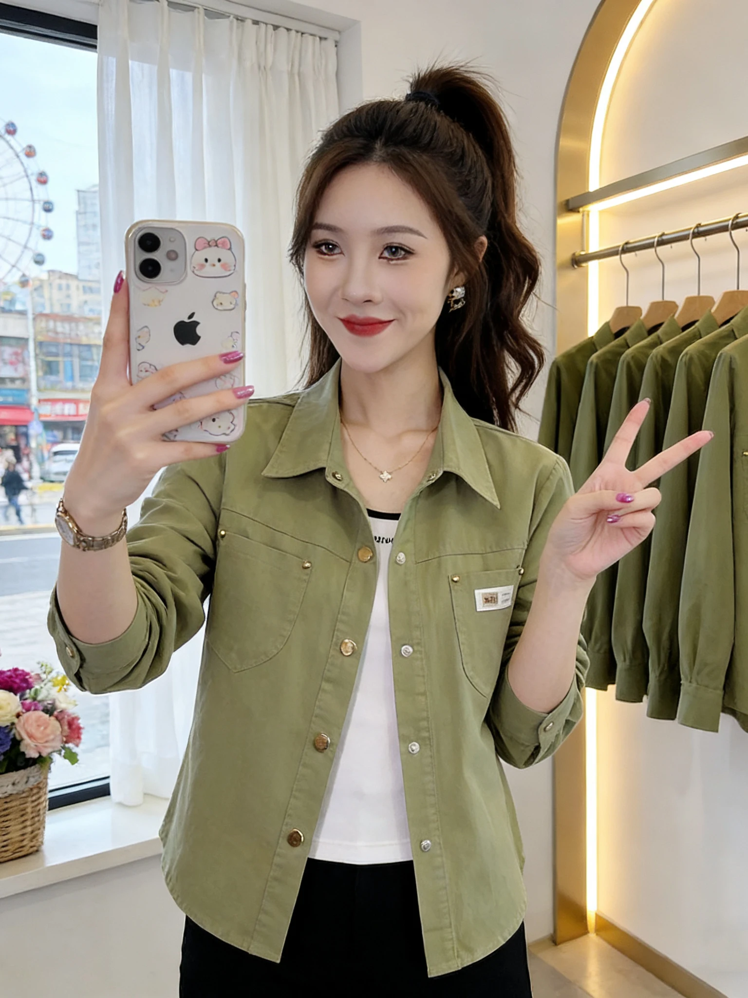 

Long Sleeve Casual Fashionable Women's Shirt Versatile Stylish Top Coat Autumn Winter New Arrival Anti-Deformation Collar