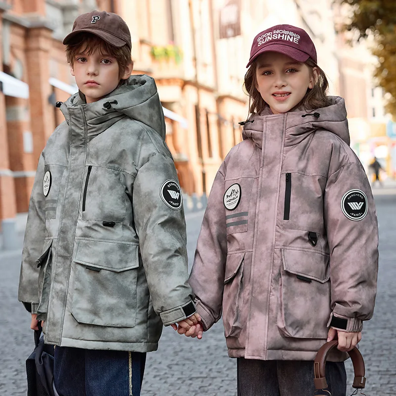 OLEKID -30 Degree Russia Winter Children Down Jacket Hooded Thick Warm Teenager Down Jacket Coat 5-12 Years Kids Parka Outerwear