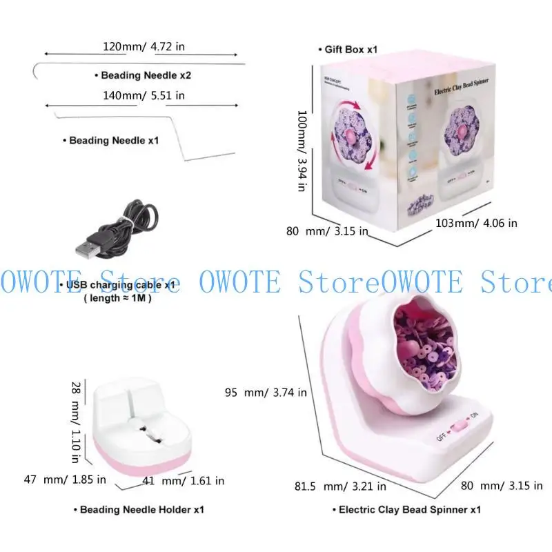 652F Functional Bead Threading Machine  Beading Tools Efficient Automatic Beader with Adjustable Settings for Hobbyists