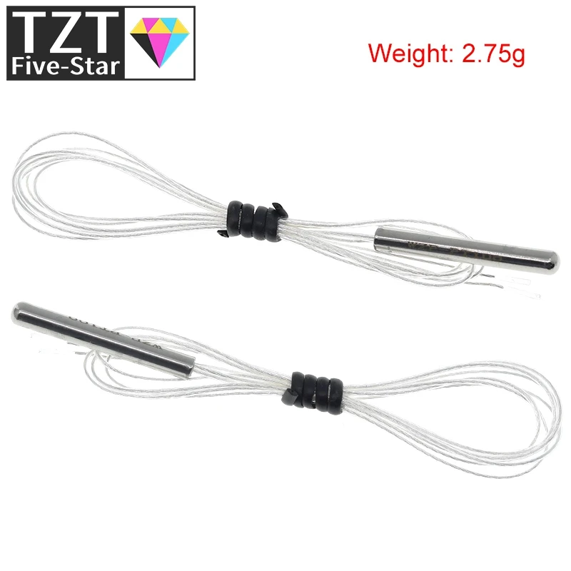 TZT PT100 Platinum Resister Temperature Sensor Waterproof Temp Probe -20~450 Celsius Insulated Shielding Fiberglass 50CM