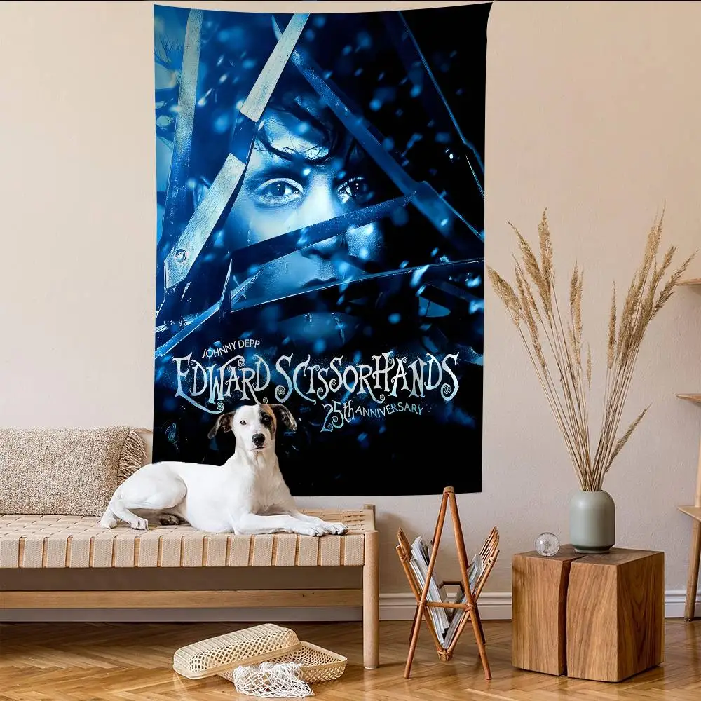 Movie E-Edward S-Scissorhands Colorful Tapestry Wall Hanging Bohemian Wall Tapestries Mandala Wall Hanging Sheets