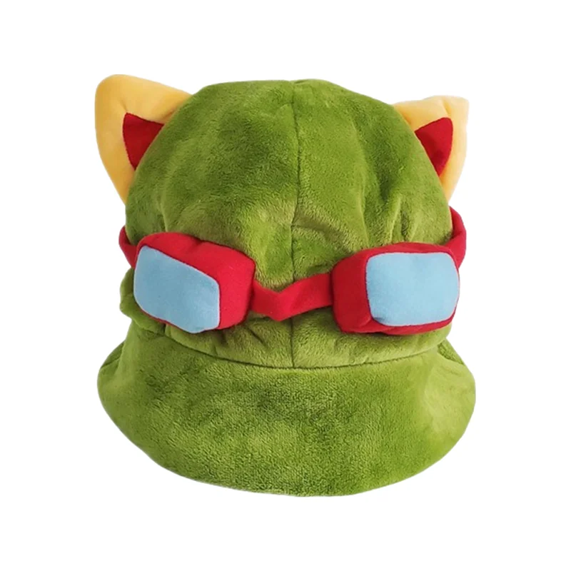 Green Lovely kawaii Swift Scout Timor Teemo\'s Hat LOL Cosplay High Quality Plush Warm Hat Party Teemo Cap