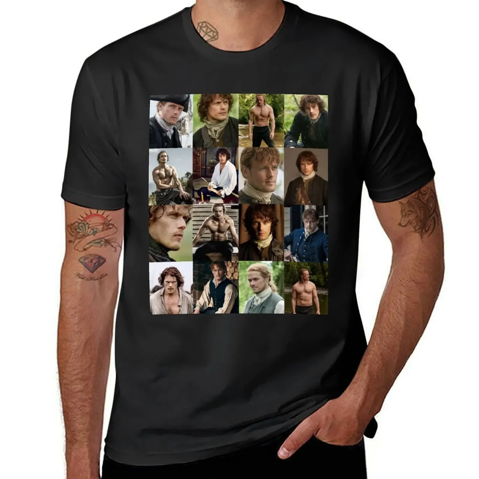 Sam Heughan T-Shirt boys whites essential t shirt plus size tops hippie clothes Men's cotton t-shirt