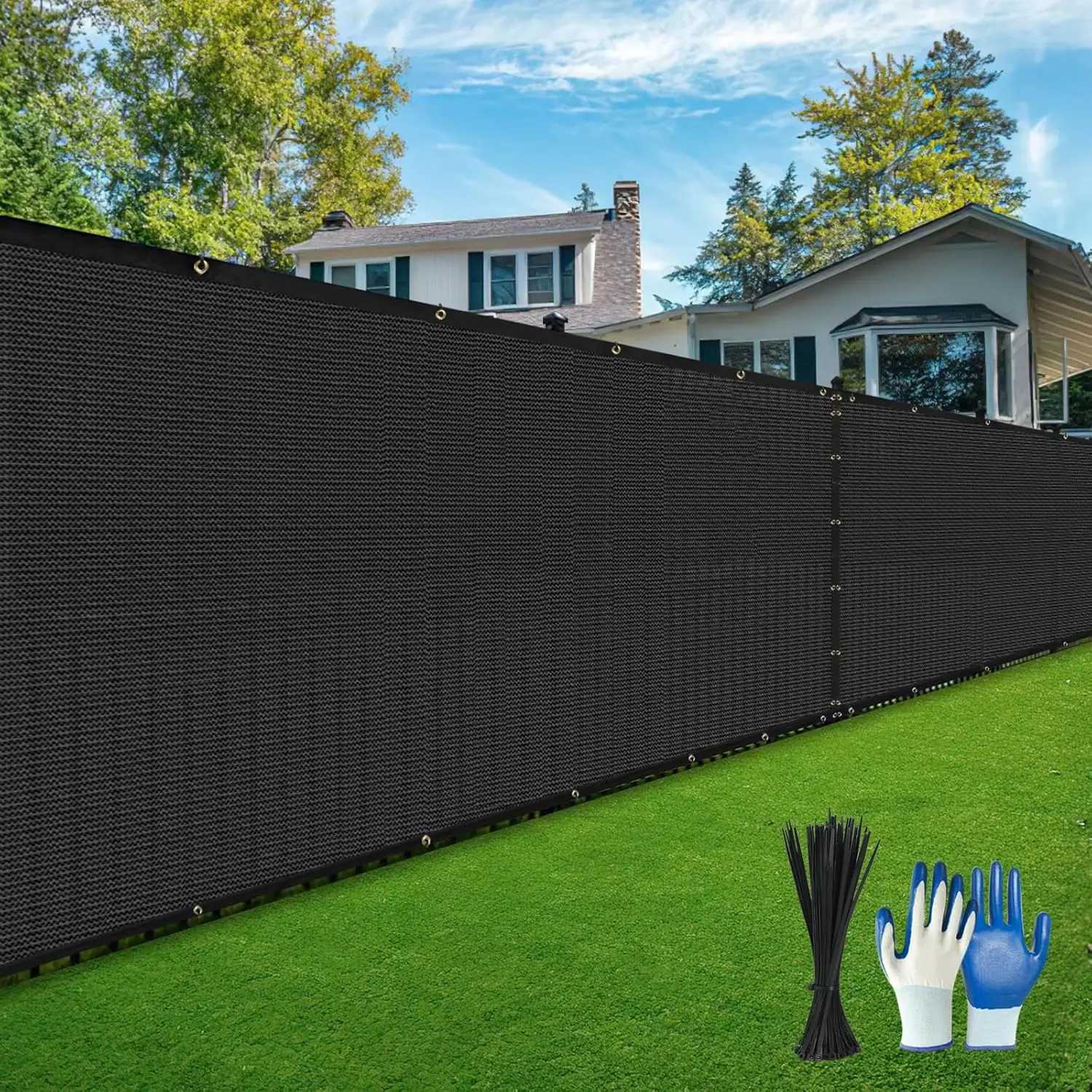 

Heavy Duty Privacy Fence Screen, 6X50FT with Gloves, 220GSM for Outdoor Garden Yard