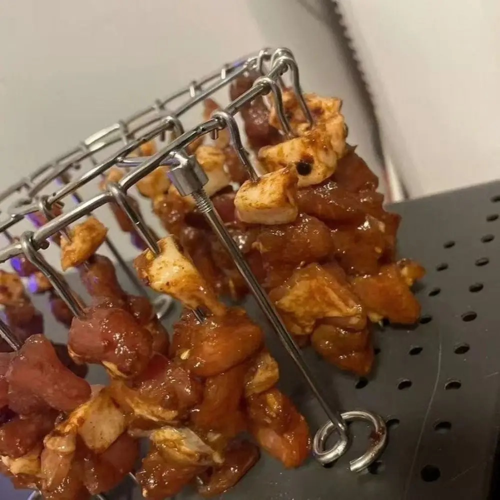 جديد الفولاذ المقاوم للصدأ عمودي رف الشواية سلسلة شواء انفصال حامل سيخ 12/24/49 إبرة الخبز لملحقات مقلاة الهواء #1