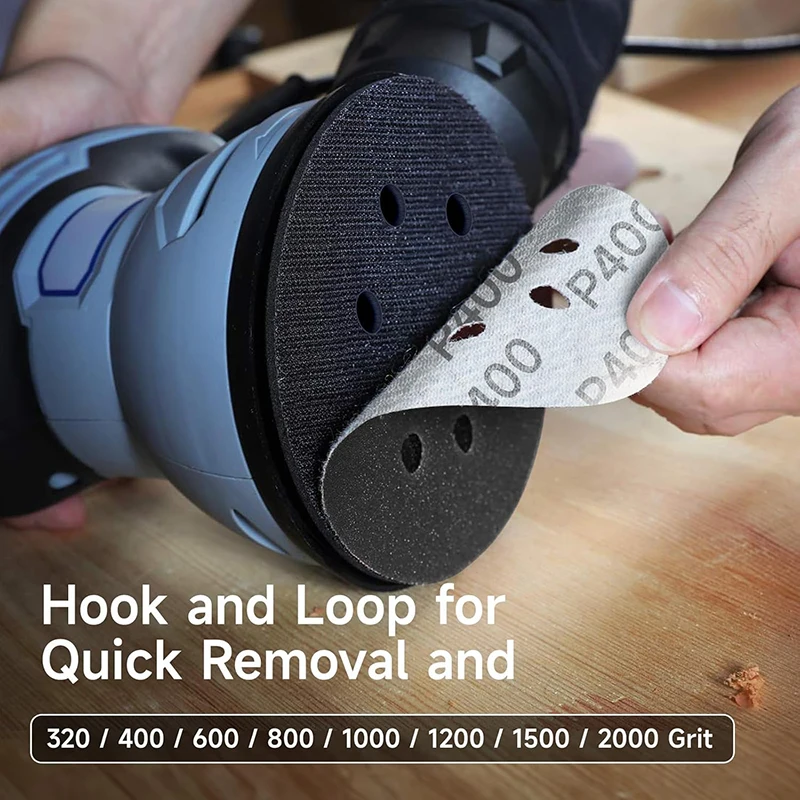 5 Inch 8 Hole 125mm Sanding Paper Water/Dry Grinding Disc  Hook & Loop Sanding Disc 60-10000 Grit Sandpaper Abrasive Tools