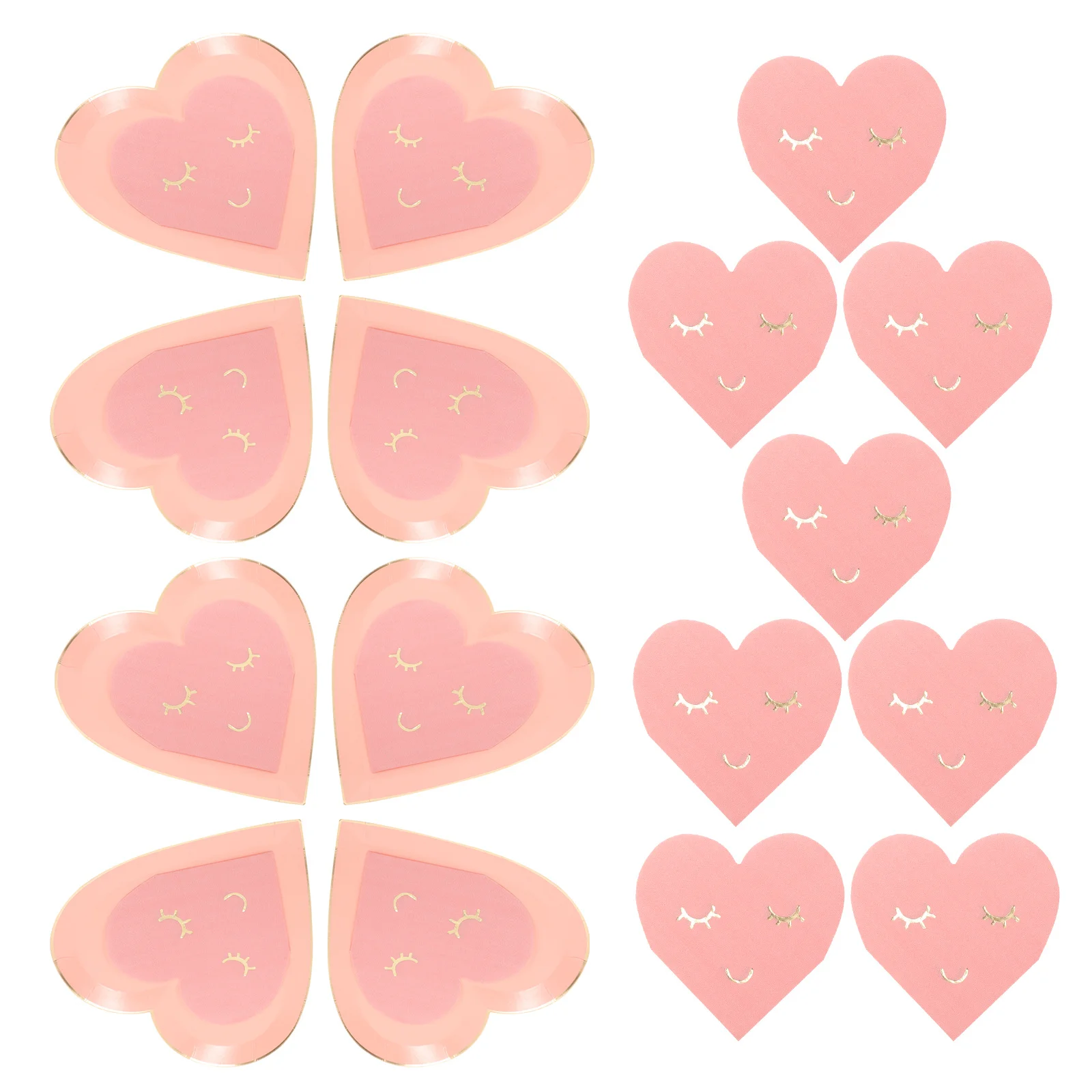

1Set Heart Shaped Disposable Paper Plates Party Tissue Set Festival Dinner Tableware Home Party Supplies Paper Dinner Tableware