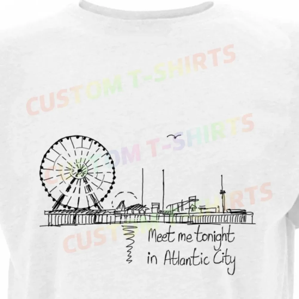

196 41_Bruce_Springsteen_–_Atlantic_City Fans' comic-style hand-drawn pattern T-shirts for both men and women in summer