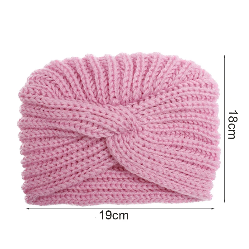 Knitted Newborn Beanie Baby Turban Hats for Girls Boys Autumn Winter Toddler Cap Kids Headwrap Infant Accessories 0-18M