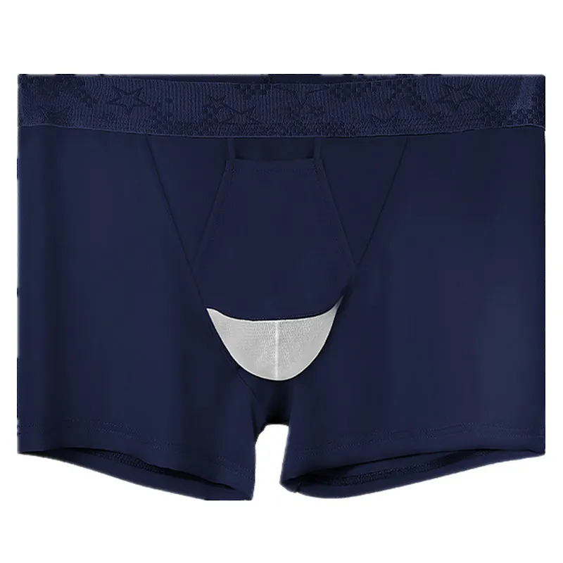 Celana Dalam Pria Celana Pendek Boxer Celana Dalam Sutra Es Tipis Homme Pakaian Dalam Kantong Pemisah Peluru Sejuk Pria Cueca Calzoncillo
