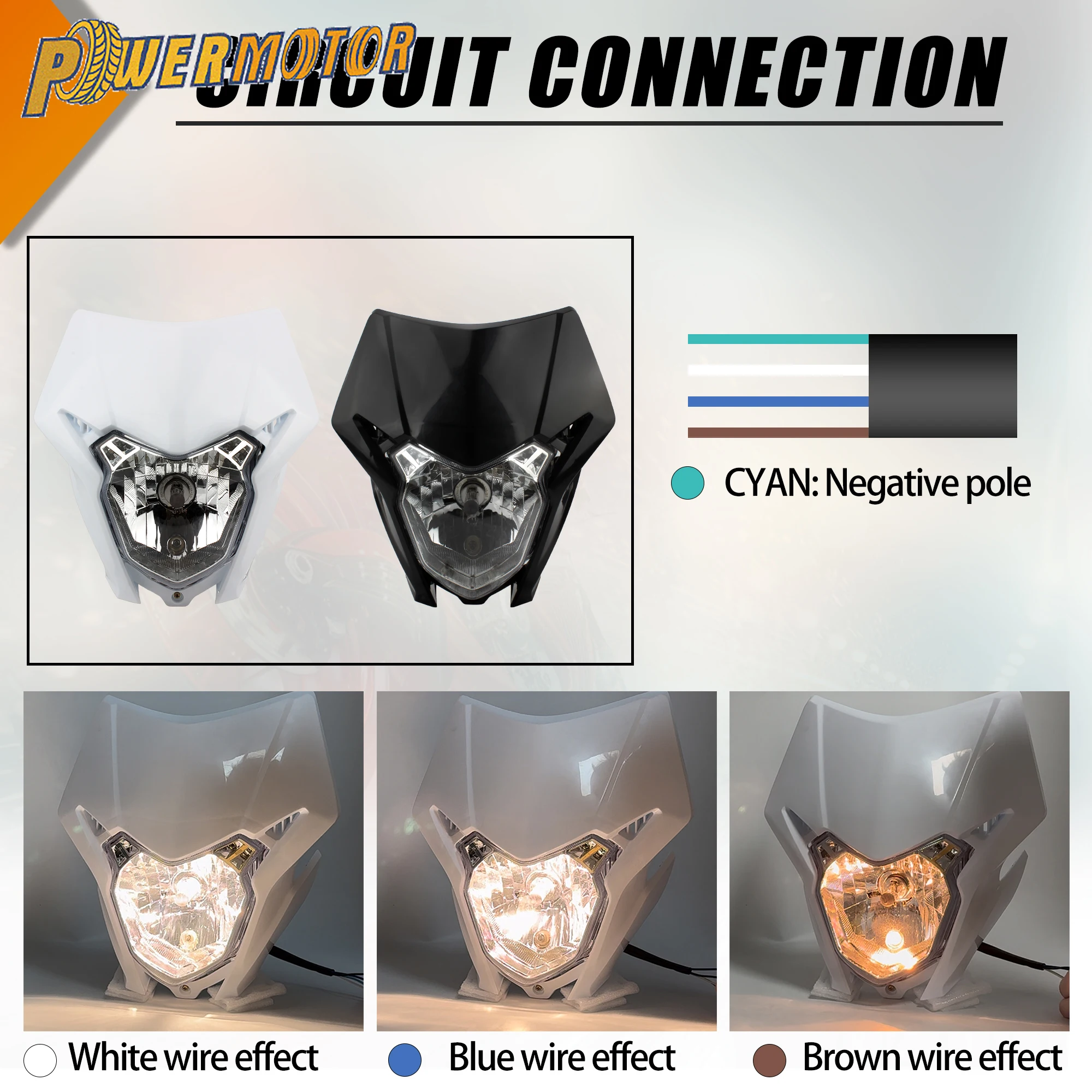 

Enduro Motorcycle Halogen Headlight Plate Fairing Daytime Running Lights For Honda CRF 150 230 250 300 450 L X RL Motocross