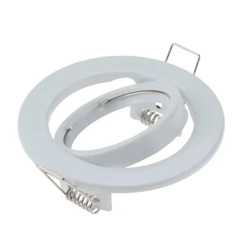 10pcs Front Ring Get Off Spotlight Fixture White Round Style Down Light with GU10 MR16 Spotlight Frames for Home Decor Lighting