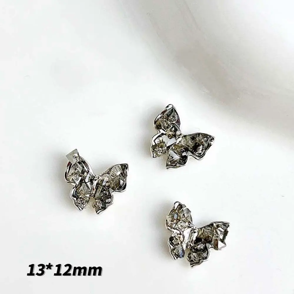 3Pcs/set Crystal Gravel Butterfly Butterfly Nail Decorations DIY Nail Charms 3D Nail Art Drills Butterfly Nail Accessories