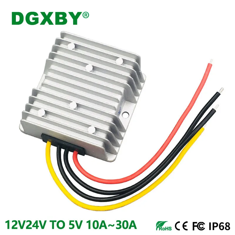 

DGXBY 12V24V to 5v 10A 15A 20A 25A 30A DC Power Converter 12V to 5.1V Vehicle Buck/Regulator Module CE RoHS Certification