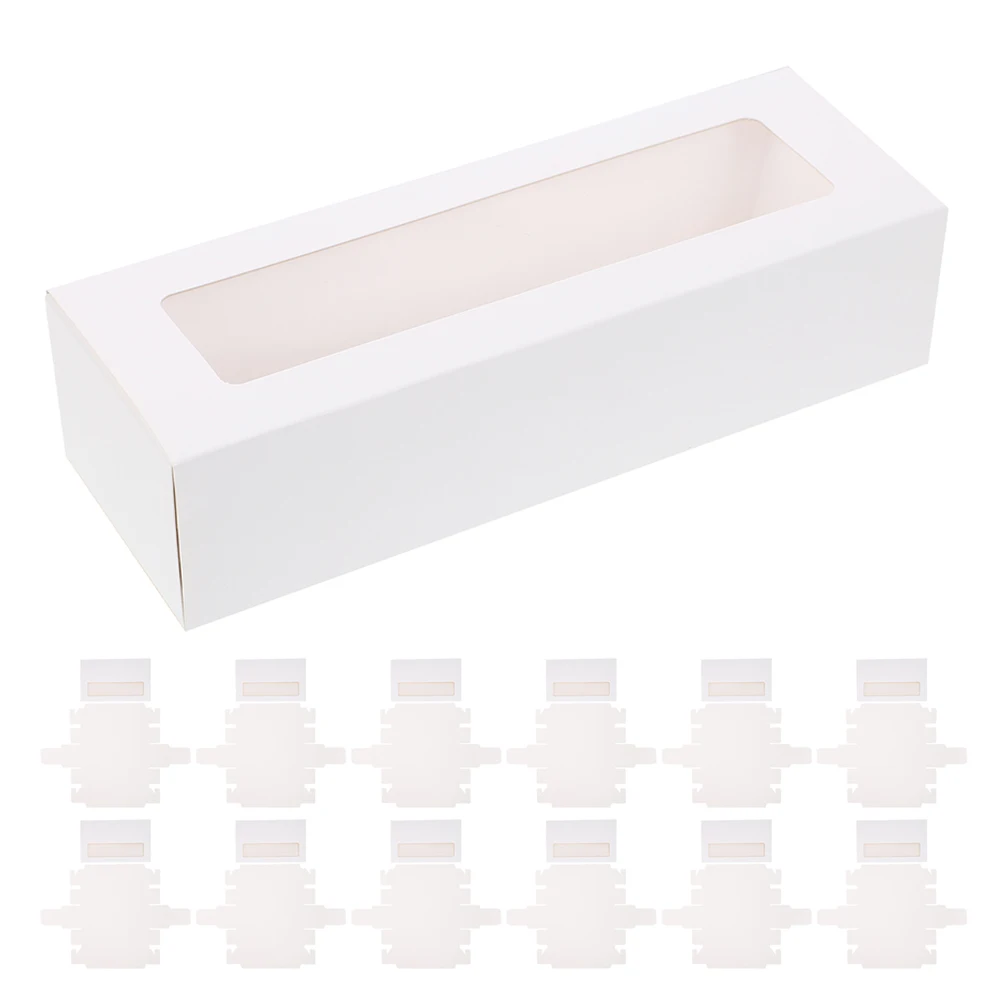 

20 Pcs Biscuit Box Dessert Packaging Boxes Cake Containers Baked Goods Bakery Cookie with Clear Window Macaron Food