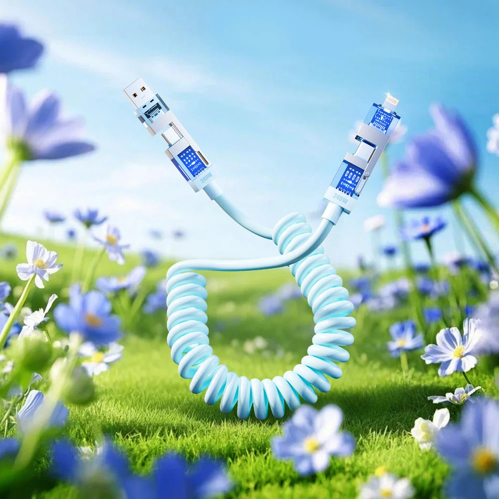 

1 шт., 240 Вт, 4-в-1, кабель для быстрой зарядки и передачи данных, кабель Type-C на Type-C для iPhone 15, Samsung, Huawei, Xiaomi, кабель для телефона