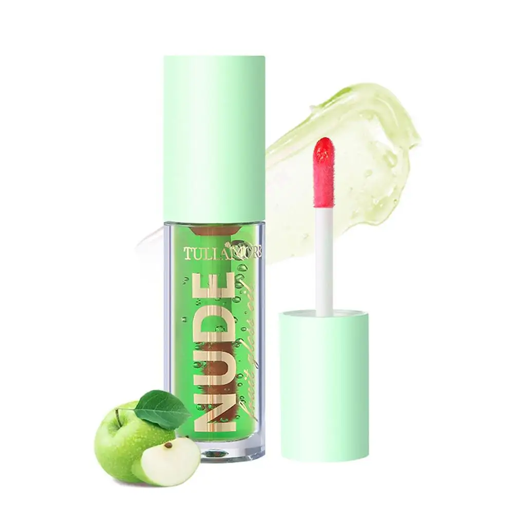 Fruit Lip Gloss Oil, Hidratante Glitter Tint, Maquiagem Lip Plumper, Bálsamo Sexy, Cuidados Cosméticos, Primer Não-Pegajoso, Água Brilhante, K2e7