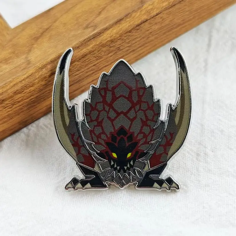 Cool Monster-Hunter Bazelgeuse Enamel Pin Game MHW MHR Monster Icon Brooch Metal Badge Lapel Pins Backpack Clothes Fans Gift