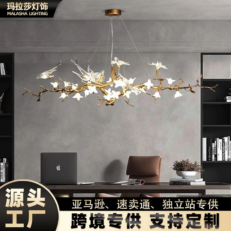 

Новая люстра для китайского ресторана, творческая личность, художественный свет, роскошная чайная комната, барная стойка, медная люстра