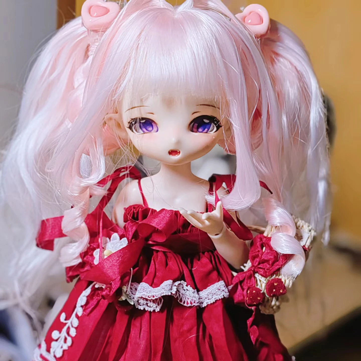 Anime 1/6 BJD Doll Head Resin Material Lovely Girl DIY Doll Accessories No Makeup Doll Gifts