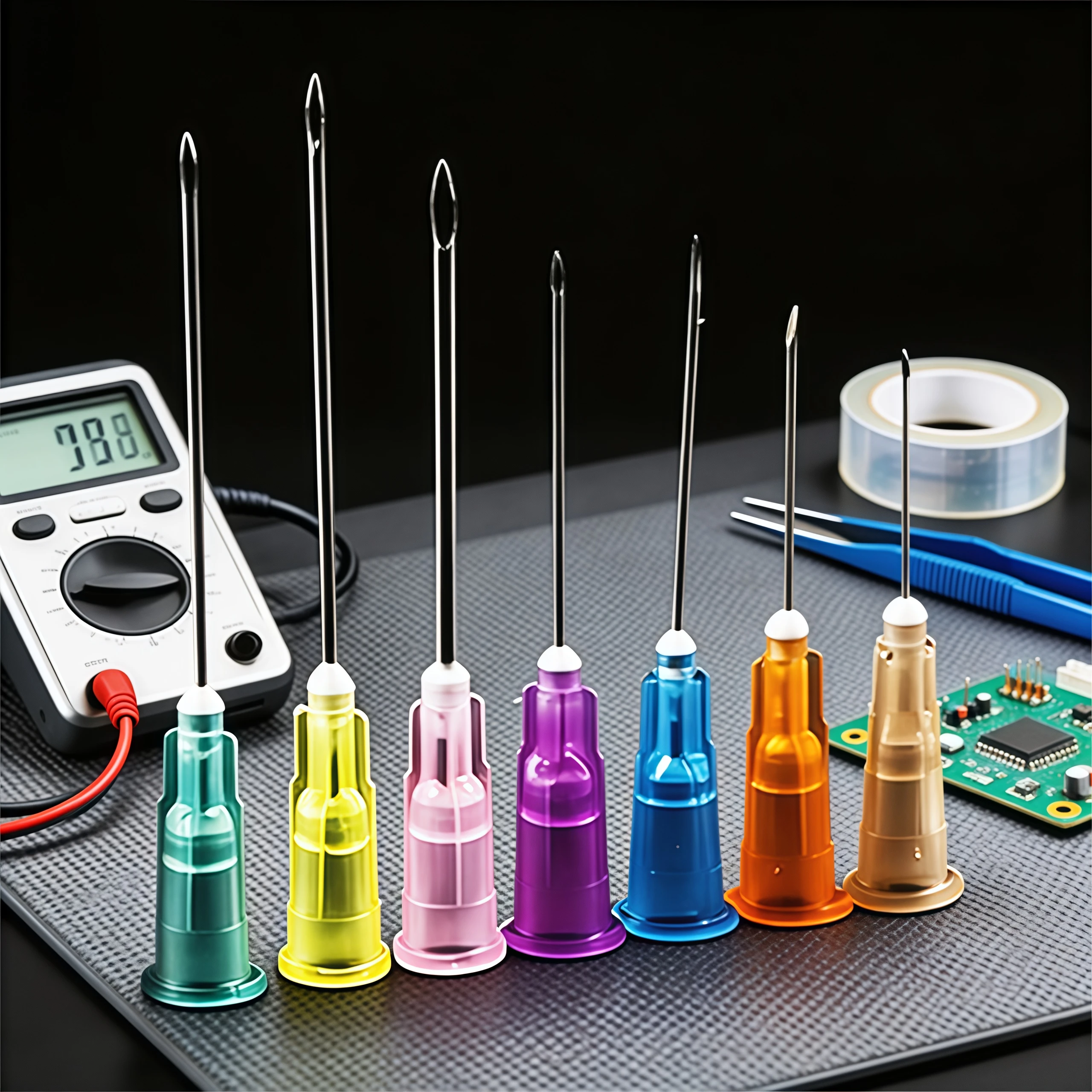 50pcs Pointed Syringe Needles with Clear Caps (Bulk), Glue Dispensing Needles, Glue Tools, and Syringe Accessories