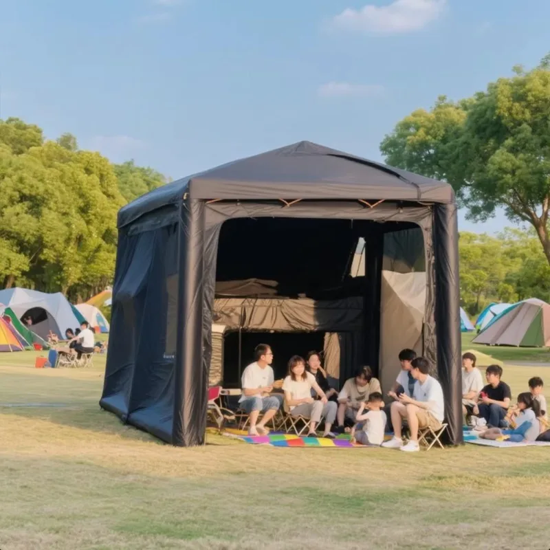 #￥Inflatable House Blowup Tent Uv Protection Thickened Sturdy Family Inflatable Tent Camping Pod-Style Tent for Travel
