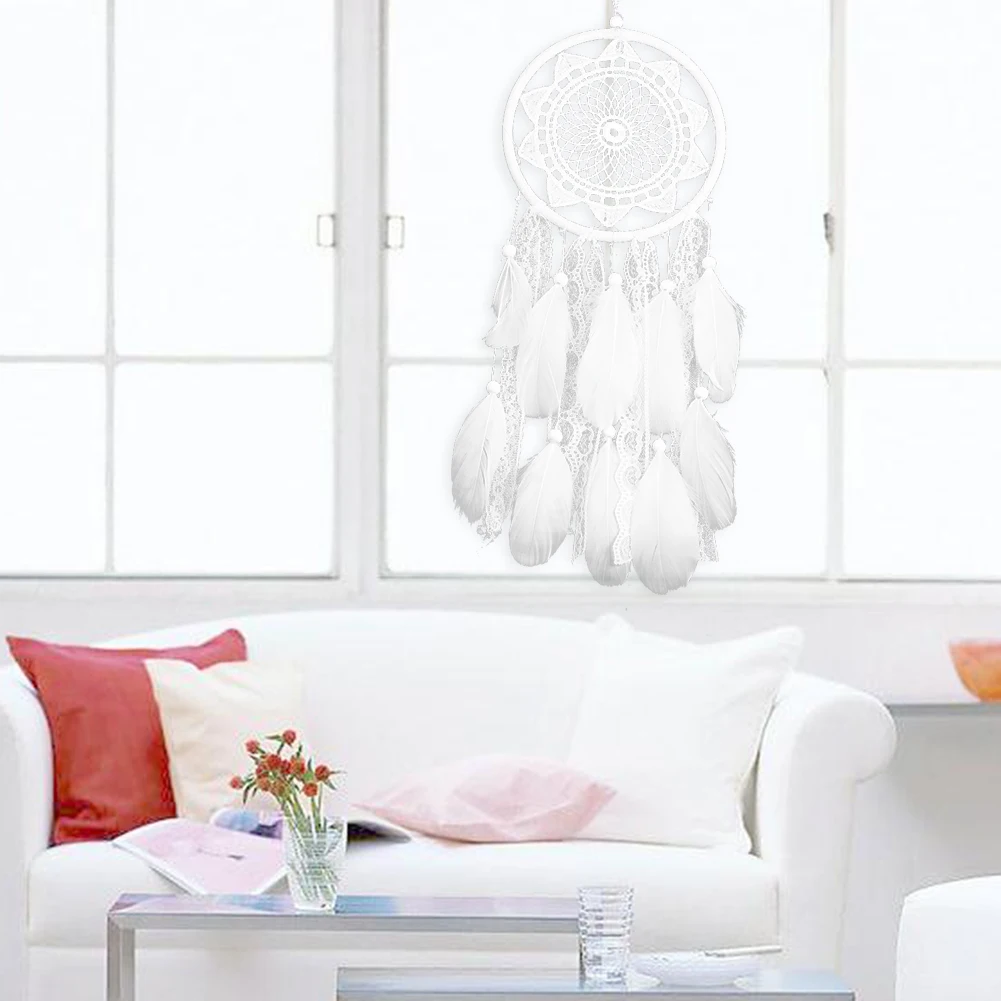 Dream Catcher Wind Chimes Circle Ring Wall Hanging Ornament Room Dreamcatcher Hand-woven Crafts Luxury Decoration