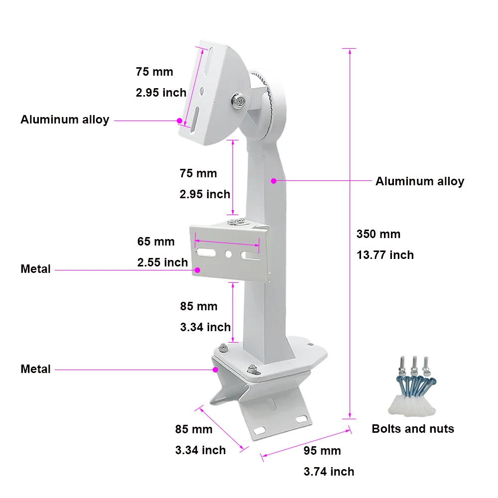 90 Degree Wall Corner Mount Bracket Aluminum Metal Holder CCTV Camera Stand For Two Security Surveillance Cameras Installation