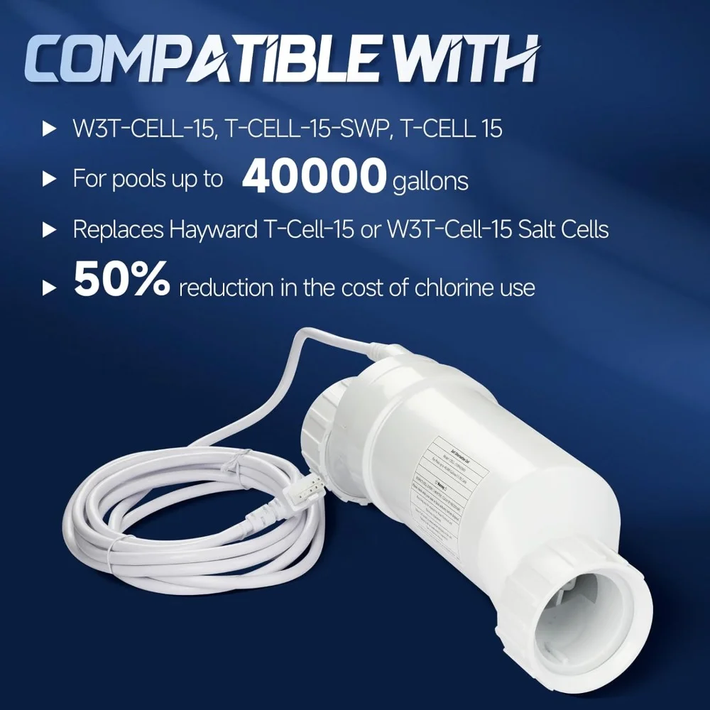 Salt Water Pool Chlorinator System Salt Cell for In Ground Swimming Pools up to 40000 Gallons