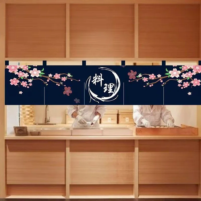 Japanese-style Horizontal Curtain Kitchen Partition Curtain Sushi Cuisine Door Head Decoration Short Curtain