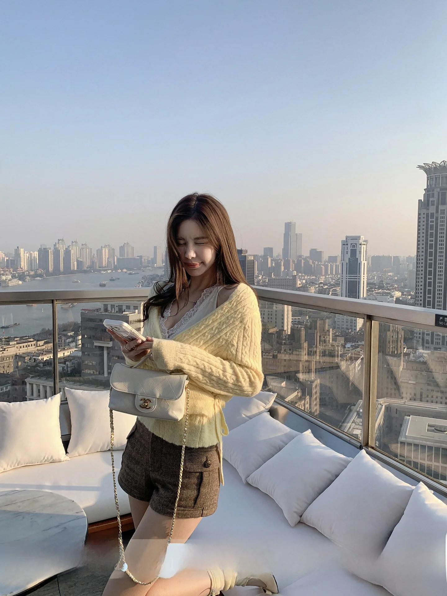 

High Waist Woolen Shorts Women's Casual Versatile Straight Leg Pants Spring Season Qiu Rou Yao Brand Field Memory Retro Style