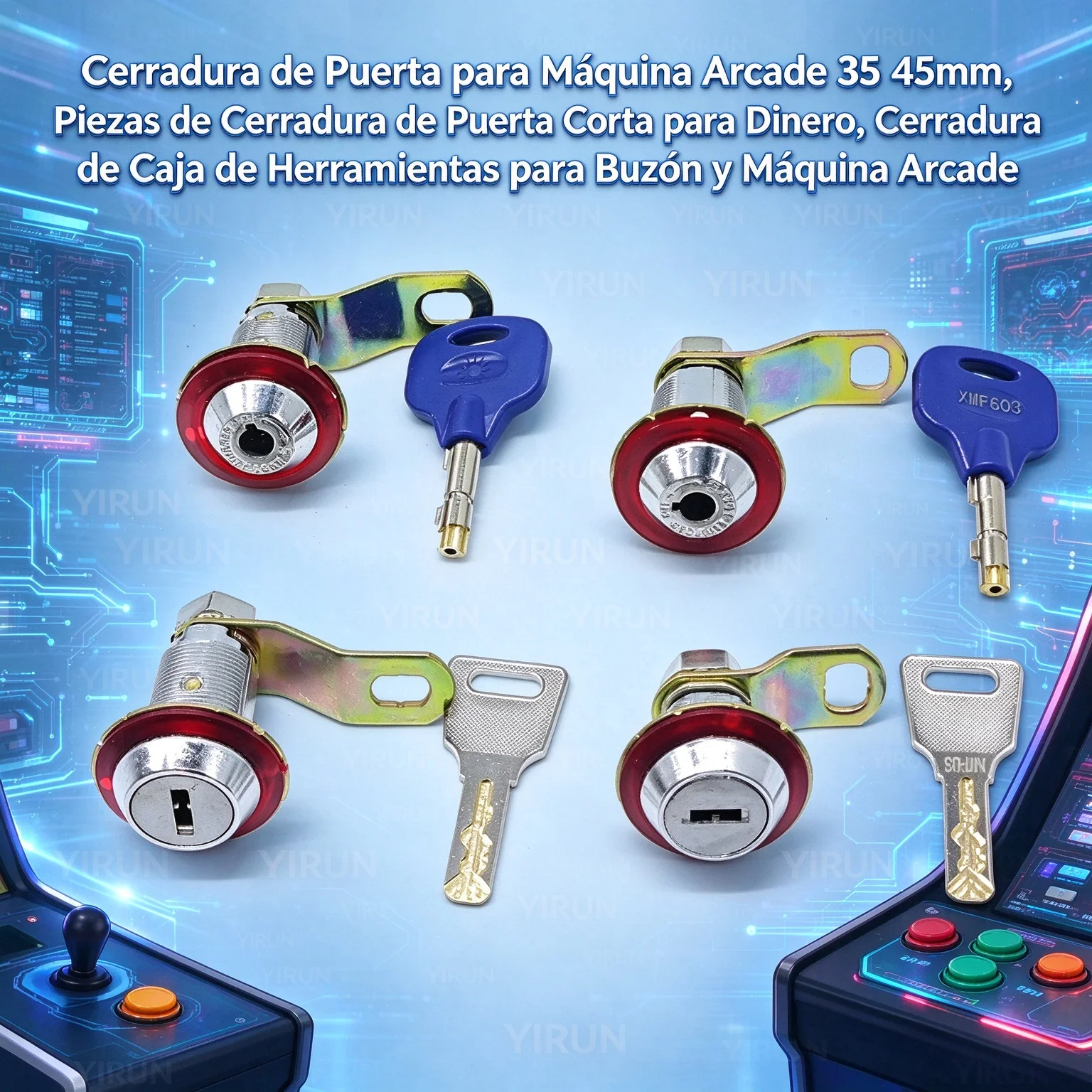 1 Unit 35 45mm Arcade Machine Door Lock Parts Short Cash Door Tool Box Lock for Mail Box Arcade Game Machine