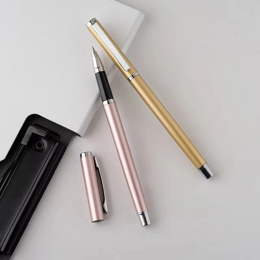 2 Stück Metall-Gelstift, Tintenroller, Caneta руedad, Kugelschreiber, 0,5 mm, Signierstifte für Büro, Studenten, Business, Schreibwaren – Detail 6